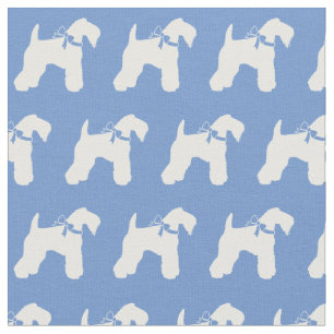 Tissu Kerry Blue Terrier Chien Silhouette Animal bleu cl