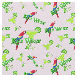 Tissu Key West Margarita Parrot Floride Été rose