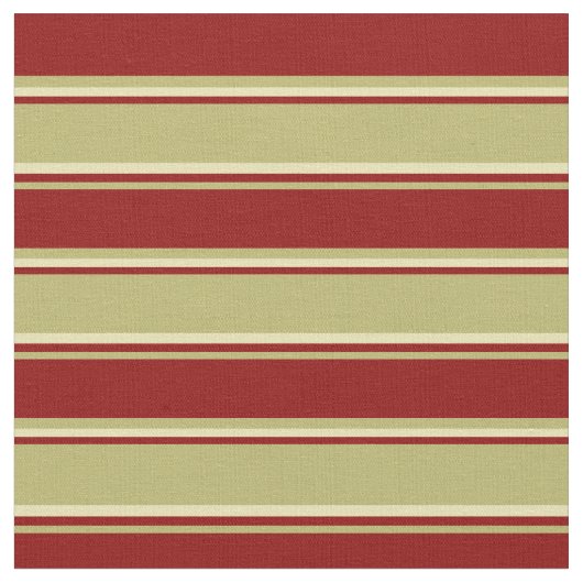 Tissu Khaki foncé, Rouge foncé & Tan Lines (Fermer)