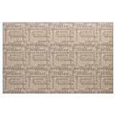 Tissu Khaki Mushroom Nom moderne Collage (Fat Quarter)