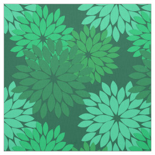 Tissu Kimono floral moderne Imprimer, Emerald et Jade Gr