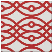 Tissu Kimono imprimé, blanc et rouge foncé (Détail)