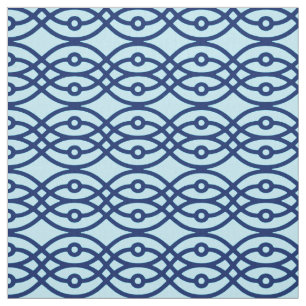 Tissu Kimono imprimé, marine et bleu clair