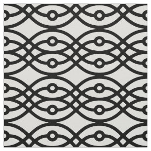 Tissu Kimono imprimé, noir sur blanc