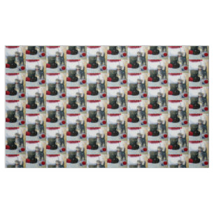 Tissu Kitten à Père Noël Boot