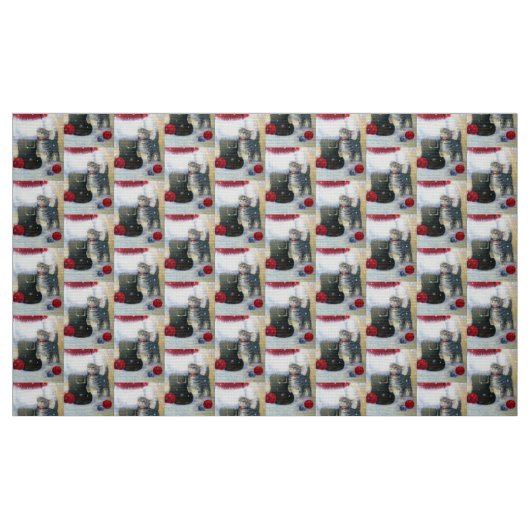 Tissu Kitten à Père Noël Boot (Fat Quarter)