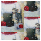 Tissu Kitten à Père Noël Boot (Fermer)