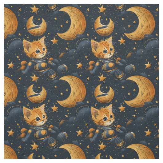 Tissu Kitten dans l'espace. Belle crèche à thème (Échantillon)