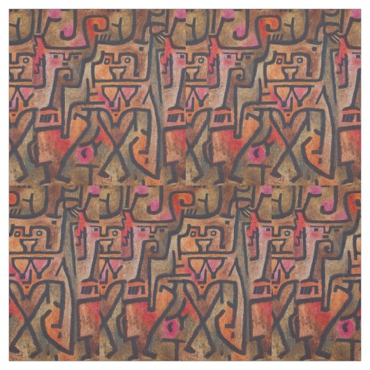 Tissu Klee Expressionniste Forêt Abstraite Art Moderne (Échantillon)