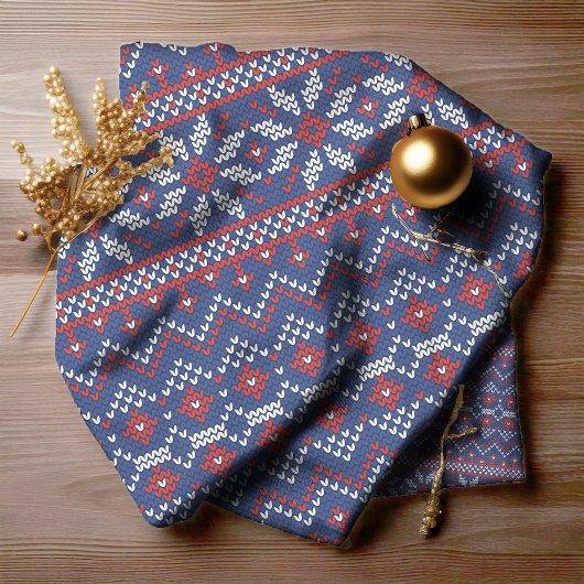 Tissu Knitted Stitch Pattern2 Navy/ID208