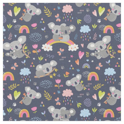 Tissu Koala Rainbow Love Motif (Fermer)