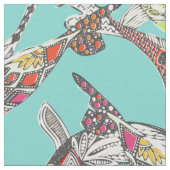 Tissu koi bleu chanceux (Fermer)