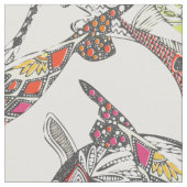 Tissu koi chanceux blanc (Fermer)