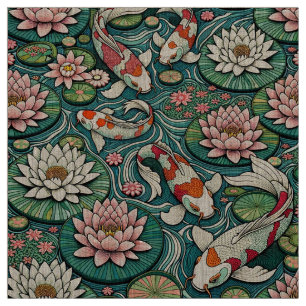 Tissu Koi parmi les Lilies III
