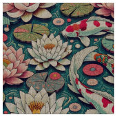 Tissu Koi parmi les lys I (Fermer)