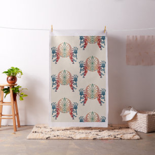 Tissu KOKOPELLI/HOMME DANS LE LABYRINTHE coloré + vos