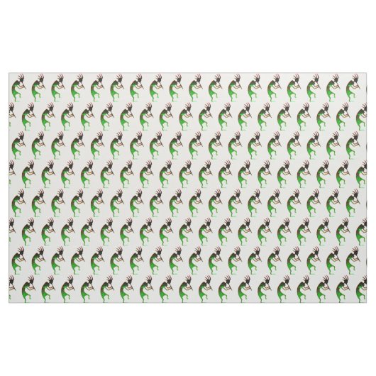 Tissu kokopelli vert sur blanc (Yard)