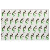 Tissu kokopelli vert sur blanc (Fat Quarter)