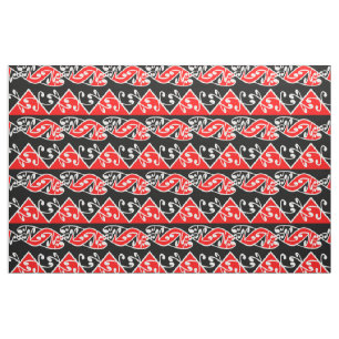 Tissu Kowhaiwhai traditionnel Maori Koru Motif