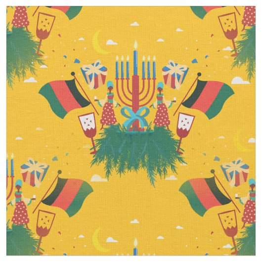 tissu kwanzaa jaune (Fermer)