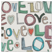 Tissu l o v e LOVE blanc (Fermer)