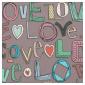 Tissu l o v e LOVE mocha (Fermer)
