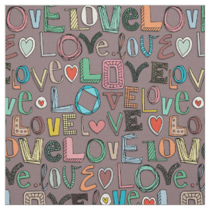 Tissu l o v e LOVE mocha