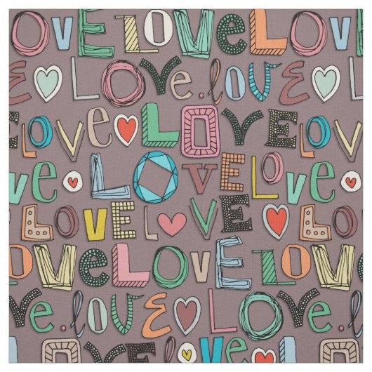Tissu l o v e LOVE mocha (Échantillon)
