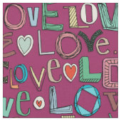 Tissu l o v e LOVE rose (Fermer)