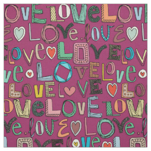 Tissu l o v e LOVE rose