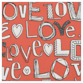 Tissu l o v e LOVE rouge (Fermer)