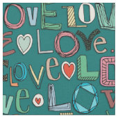 Tissu l o v e LOVE TURQUOISE (Fermer)
