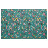 Tissu l o v e LOVE TURQUOISE (Fat Quarter)