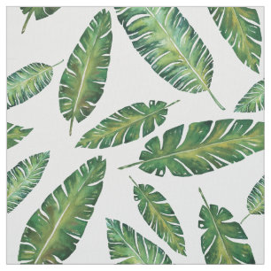 Tissu La banane d'aquarelle part du motif tropical d'ét