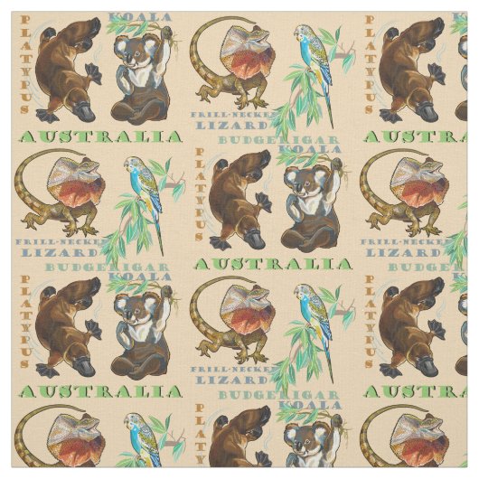 Tissu La faune australienne (Échantillon)