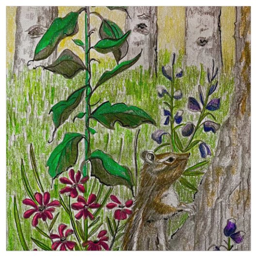 Tissu La forêt de Chipmunk (Échantillon)