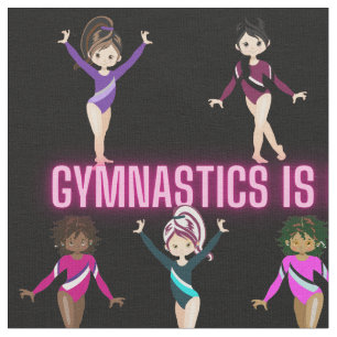 Tissu La Gymnastique Est Mieux Avec Les Amis Pink Font