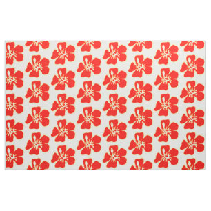 Tissu La ketmie rouge fleurit la partie hawaïenne