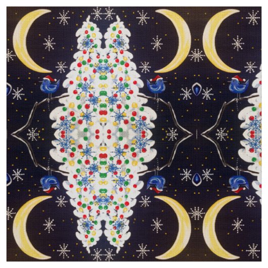 Tissu La Lune des Bluebird de Fête (Échantillon)