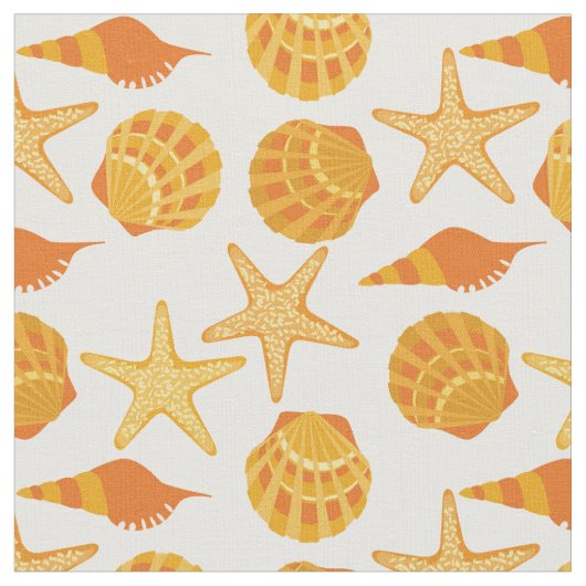 Tissu La plage orange Shell modèlent (Fermer)