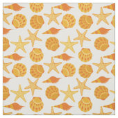 Tissu La plage orange Shell modèlent (Échantillon)