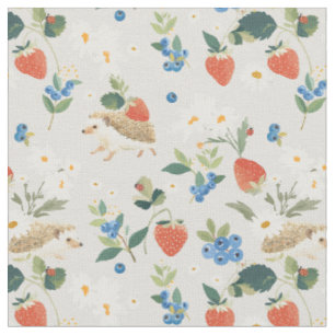 Tissu La récolte la plus douce - Jardin de fraises au hé