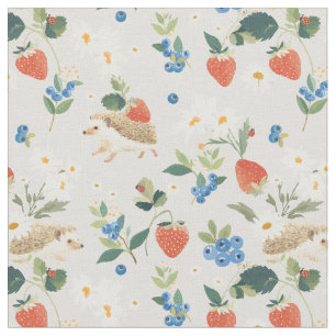 Tissu La récolte la plus douce - Jardin de fraises au hé