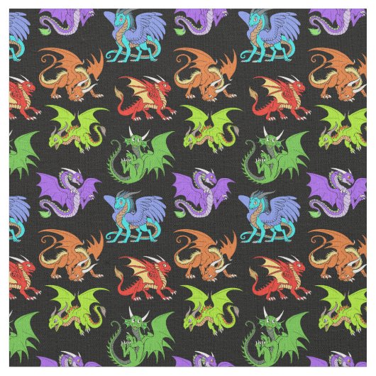 Tissu La scène de dragon badine mince (Fermer)