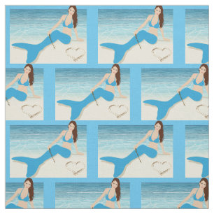 Tissu La sirène de plage assise à Thunder_Cove