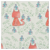 Tissu La souris mignonne aime le chat de Kitty (Fermer)