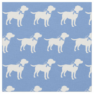 Tissu Labrador Retriever Chien Silhouette Animal bleu cl