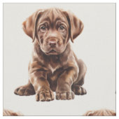 Tissu Labrador Retriever Chocolat Chien (Fermer)