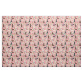 Tissu Labradors vintages floraux roses (Fat Quarter)