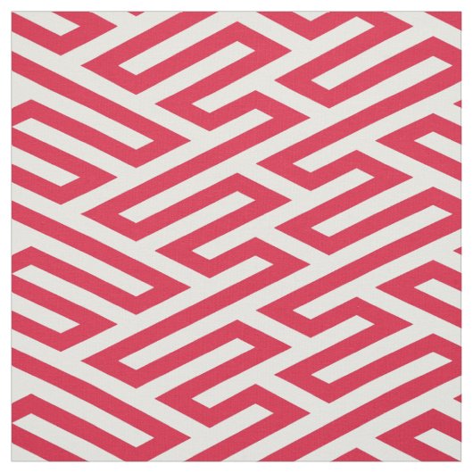 Tissu Labyrinthe rouge Géométrique (Échantillon)
